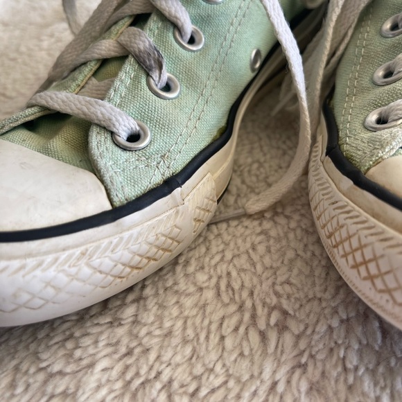 Converse low top mint green aqua canvas lace up sneakers - Picture 8 of 11